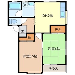 石川アパート2の物件間取画像